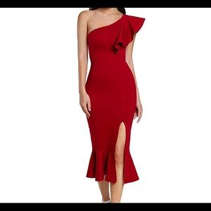 Off shoulder ruffle dress